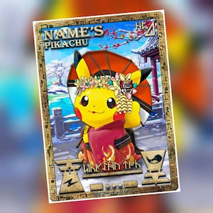 Ancien Pokémon Pikachu Cosplay personnalisé personnalisé carte ou horodatage