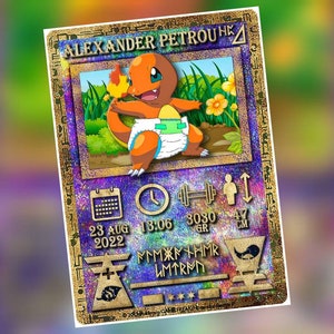 Antiguo bebé Charmander Tarjeta personalizada