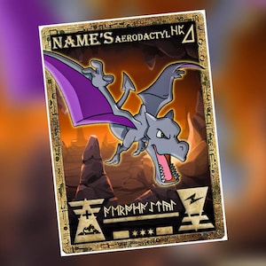 Ancienne carte ou horodatage Pokemon Aerodactyl personnalisé