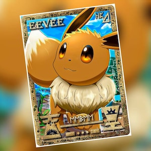 Alte Eevee Personalisierte Karte oder Zeitstempel