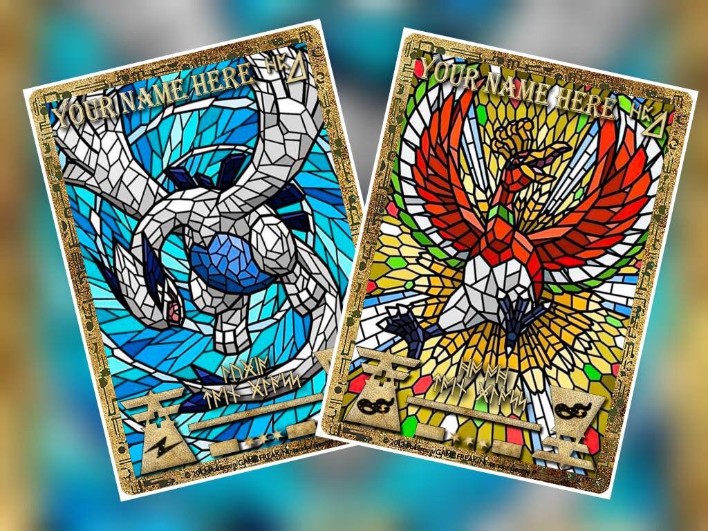 Ancient Lugia and Ho-oh Personalized Display Cards or Timestamps