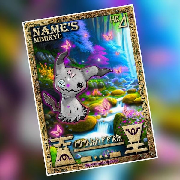 Ancient Shiny Mimikyu Personalized Card or Timestamp