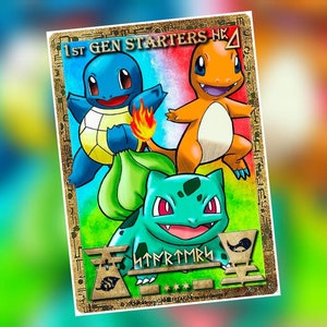 Antiguo Charmander, Squirtle, Bulbasaur Tarjeta personalizada o sello de tiempo
