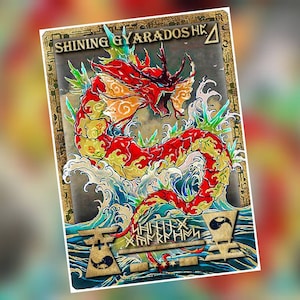 Carte personnalisée ou horodatage personnalisé Gyarados Pokemon ancien brillant