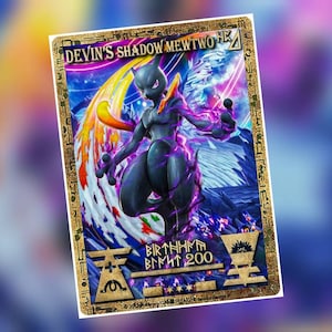 Ancient Shadow Mewtwo gepersonaliseerde kaart of tijdstempel
