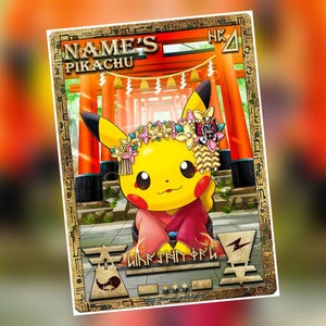 Ancien Pokémon Pikachu Cosplay personnalisé personnalisé carte ou horodatage