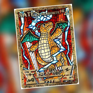 Carte ou horodatage personnalisé Pokemon dragonite ancienne