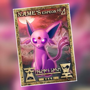 Ancienne carte ou horodatage personnalisé d'Espeon