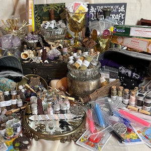 Basic witch kit with witchcraft supplies box for beginners - Traditional witchy birthday gifts for practical magic, spell kits & altar decor