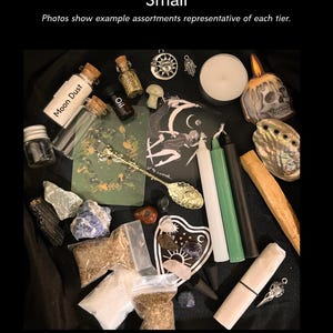 Basic witch kit with witchcraft supplies box for beginners - crystal mystery scoop, spell kit altar decor, witch gift set, ritual kit