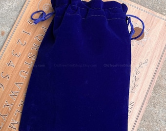 Blue Velvet Tarot Bag Drawstring Tarot Deck Bag Oracle Card Bag Tarot Storage Pouch Witch Cards carrying bag