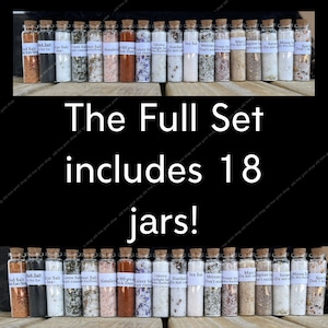 Witchy salts – intentionally crafted per tradition for symbolic spellwork to cast away and bring forth energy, small witch gift or large set