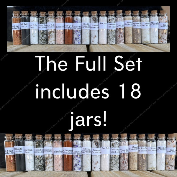 Witchcraft supplies kit for Planetary Magick witch altar Salt Set For Wiccan Spells For Beginner Witches Infused Salt Box Starter Magic Kit