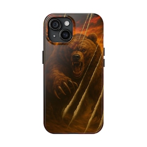 Fierce Bear Tough Phone Case | Durable Cell Phone Cover, Protective Case, Unique Gift for Animal Lovers, Wild Nature Phone Accessory