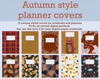 Autumn styled Covers for digital planners | covers for GoodNotes notability Kilonotes | Covers for planners and notebooks