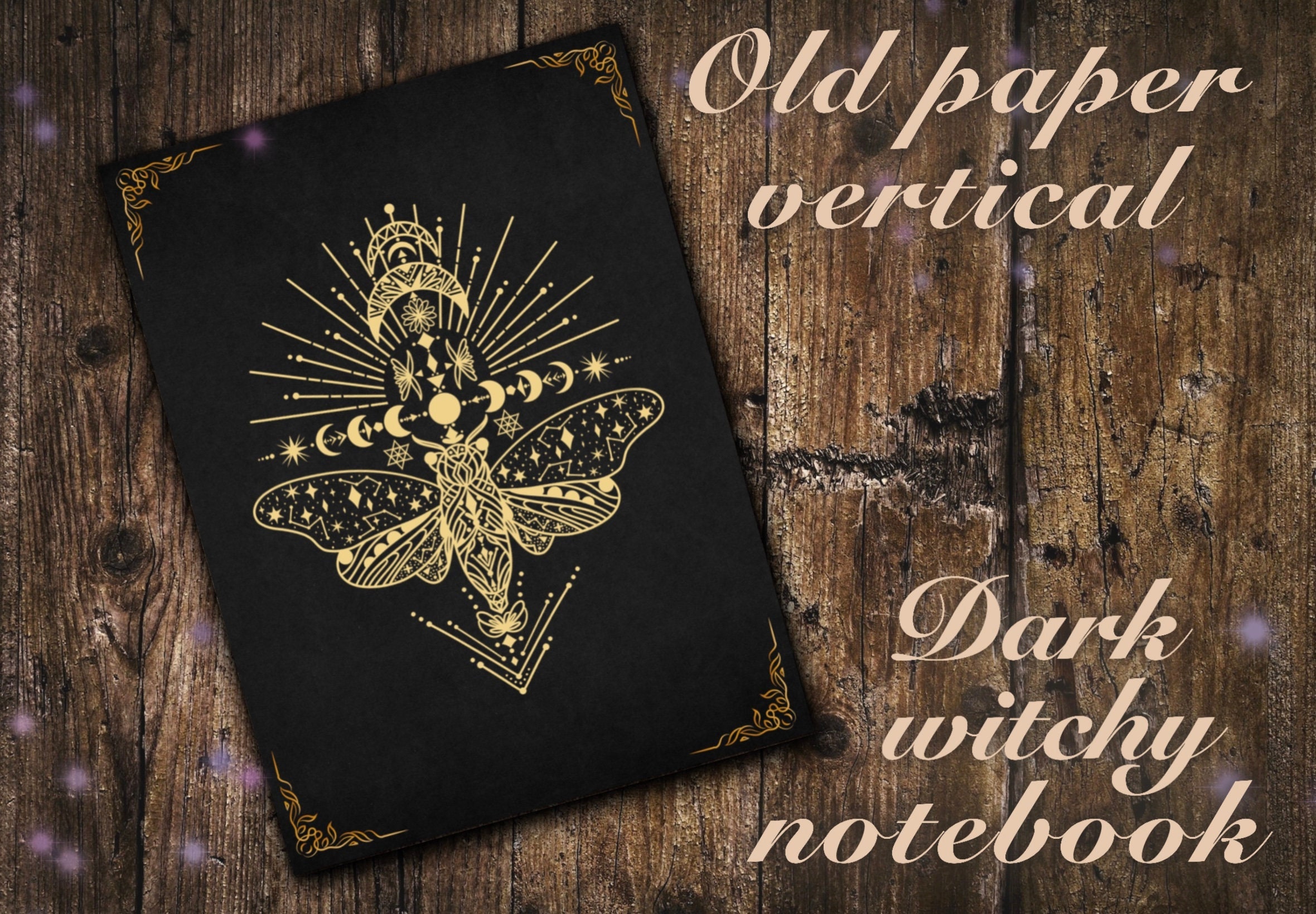 Old paper vertical witchy planner for GoodNotes Notability | Digital PDF Notebook for GoodNotes iPad Tablet | Vintage witchcraft notebook