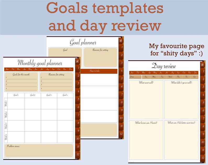 Autumn Digital Hyperlinked Planner Bundle, 12 Tabs, Undated iPad ...