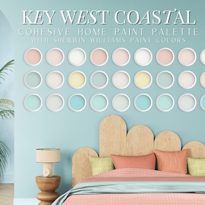 Sherwin Williams Key West Coastal Colors, Whole House Cohesive Coastal Paint Palette, Best Beach Inspired Paint Shades
