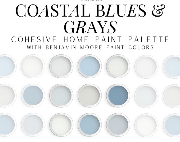 Benjamin Moore WYTHE BLUE Color Palettes, Coastal Color Scheme, Wythe ...