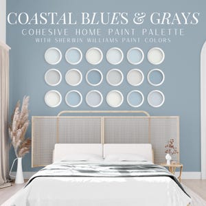 Paleta de colores: Azules y grises costeros de Sherwin Williams, la mejor combinación de colores costeros para toda la casa, selección de pinturas para una habitación armoniosa