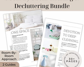 Cleaning & Decluttering Bundle PDF, Room-by-Room Checklists (Digital Download)