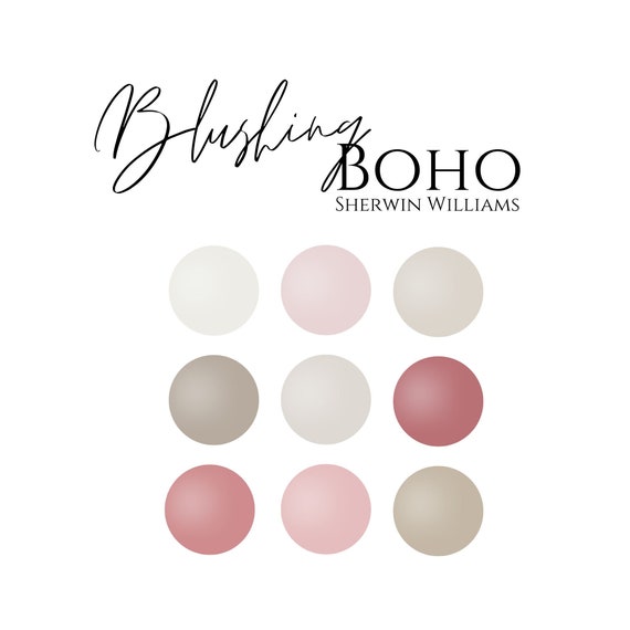 Sherwin Williams Blushing Boho Paint Color Palette Etsy