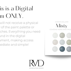 This is a Digital Item ONLY. You will not receive a physical copy of the paint palette or swatches. Everything you need is found in the digital document, making access immediate and simple!