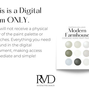 This is a Digital Item ONLY. You will not receive a physical copy of the paint palette or swatches. Everything you need is found in the digital document, making access immediate and simple!