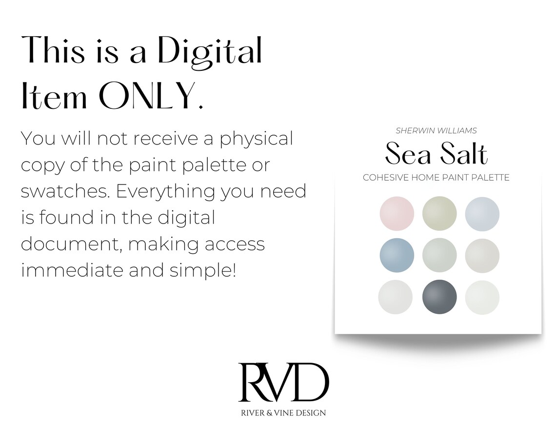 Sherwin Williams Sea Salt Paint Palette Cohesive Whole House Etsy UK