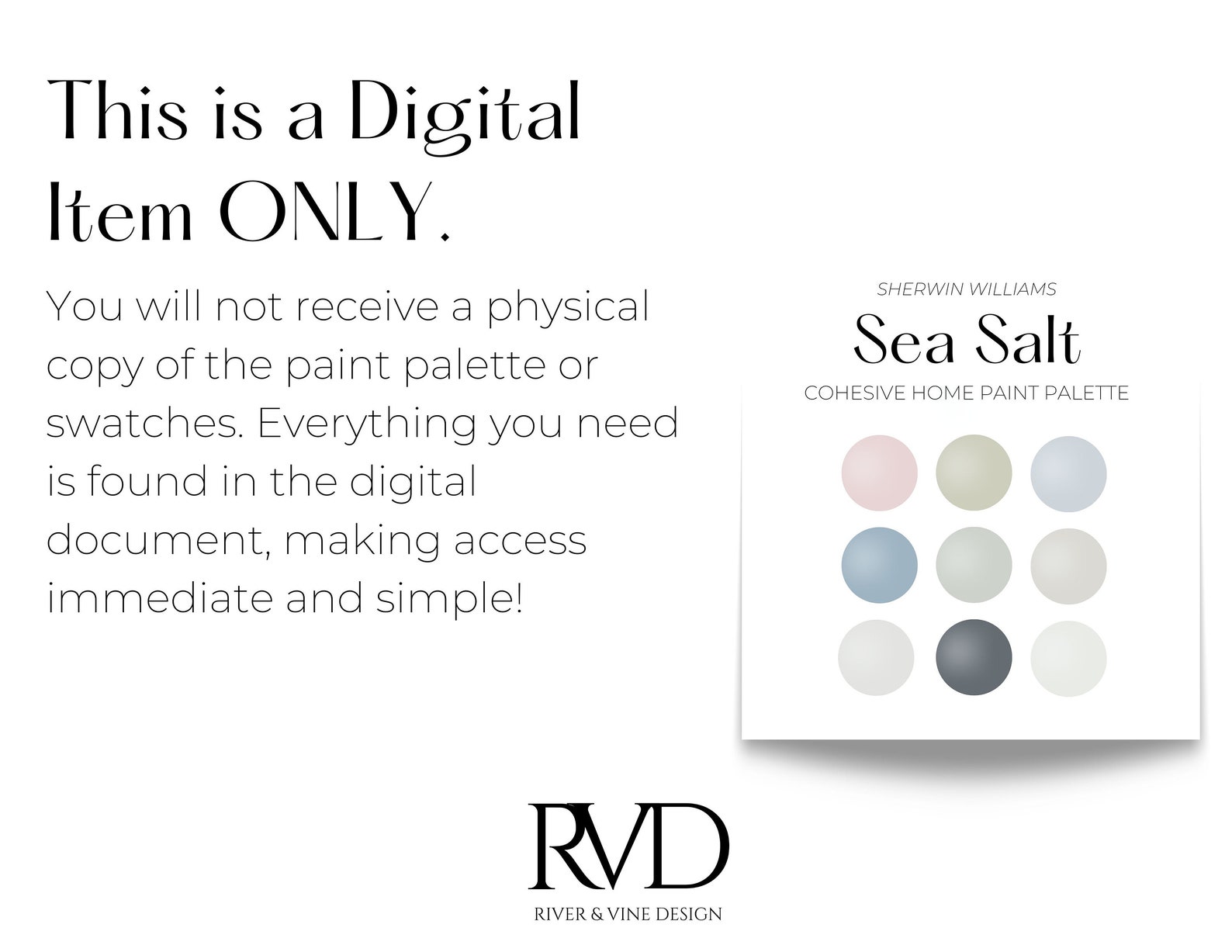 Sherwin Williams Sea Salt Paint Palette Cohesive Whole House Etsy