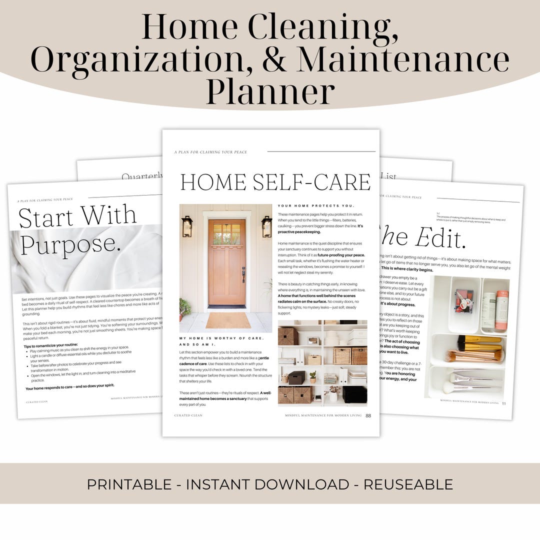 Home Cleaning Planner & Decluttering Workbook PDF – 70+ Page Printable ...