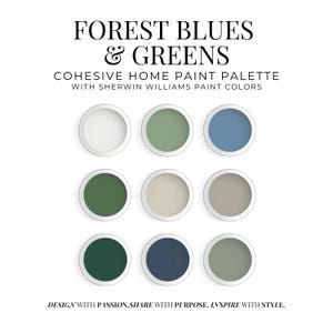 Forest Blues & Greens: Sherwin Williams-verfpalet (digitale download)