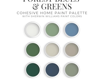 Forest Blues & Greens: Sherwin Williams Paint Palette (Digital Download)