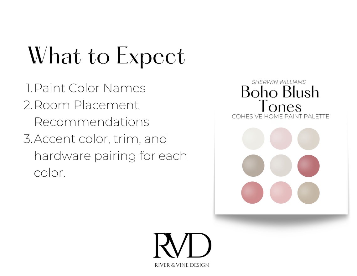 Sherwin Williams Boho Blush Paint Palette, Cohesive Whole House Color ...