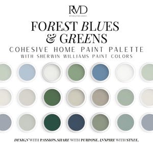 Forest Blues & Greens: Sherwin Williams Paint Palette (Digital Download)