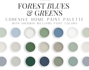 Forest Blues & Greens: Sherwin Williams Paint Palette (Digital Download)