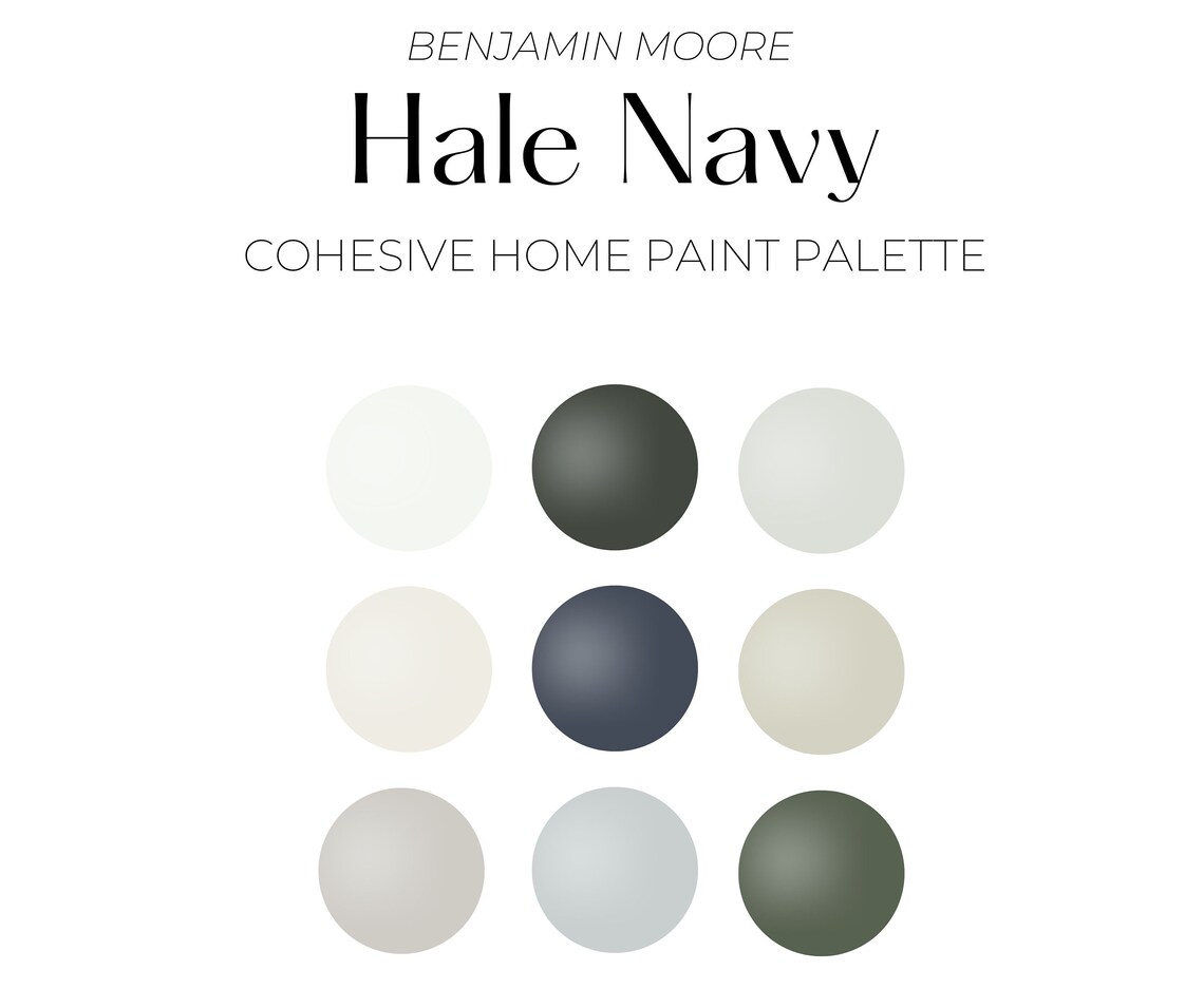 Benjamin Moore Hale Navy Paint Palette Modern Traditional Etsy