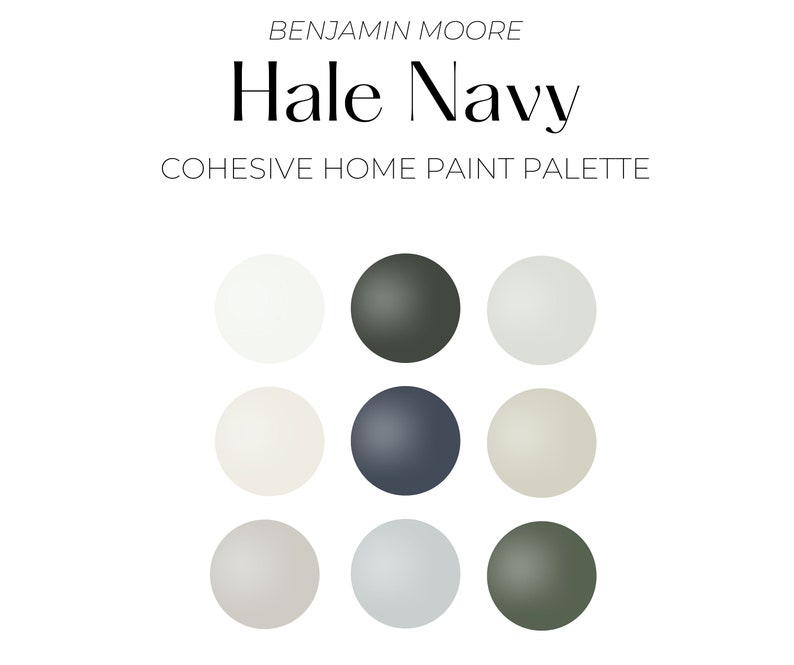 Benjamin Moore Hale Navy Paint Palette Modern Traditional Etsy