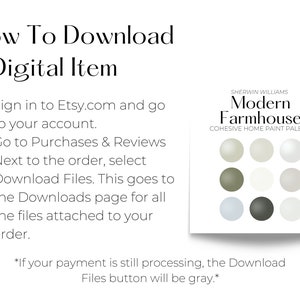 How To Download a Digital Item: Sign in to Etsy.com and go to your account.
Go to Purchases & Reviews
Next to the order, select Download Files. This goes to the Downloads page for all the files attached to your order.