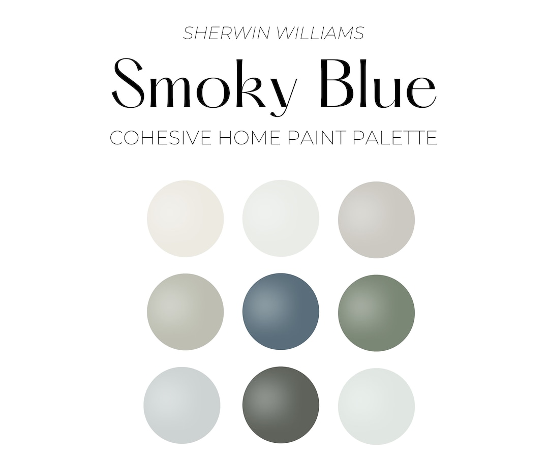 Sherwin Williams Smoky Blue Paint Palette, Cohesive Whole House Paint