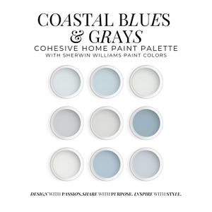 Paleta de pinturas Sherwin Williams Coastal Blues & Grays (Descarga digital)