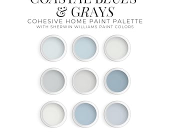 Paleta de pinturas Sherwin Williams Coastal Blues & Grays (Descarga digital)