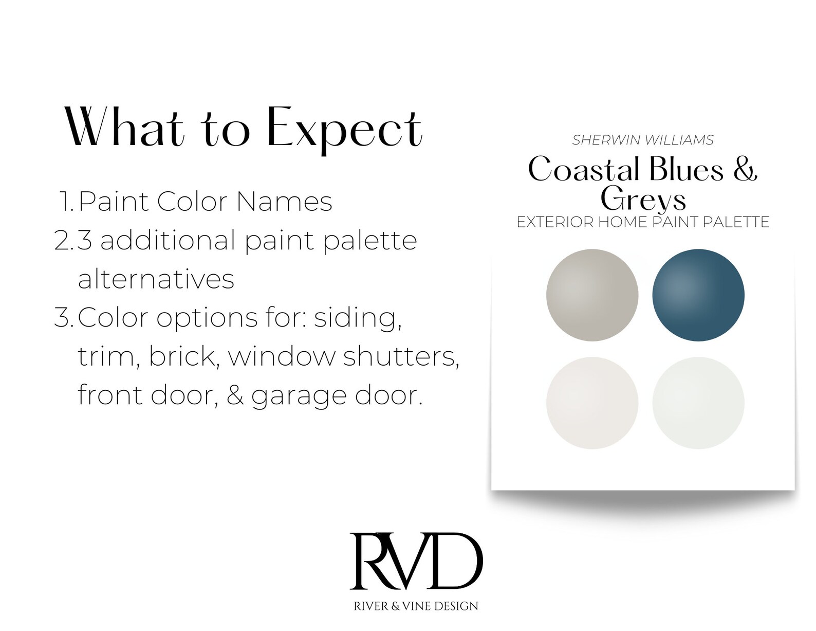 Sherwin Williams Coastal Blues & Greys Exterior Paint Palette (digital ...