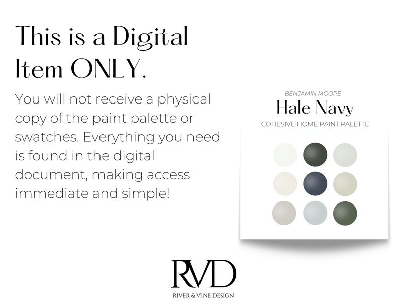 Benjamin Moore Hale Navy Paint Palette Modern Traditional Etsy