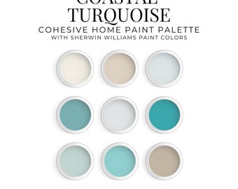 Coastal Turquoise Paint Palette: Whole House Color Scheme (Digital Download)