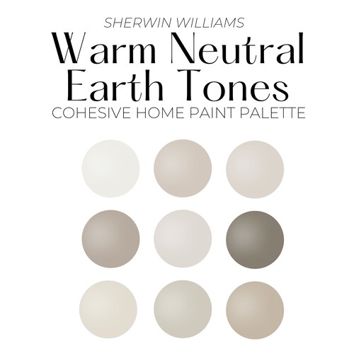 Sherwin Williams Warm Neutral Earth Tones Paint Palette Etsy