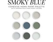 Sherwin Williams Smoky Blue Paint Palette: Whole House Color Scheme (Digital Download)