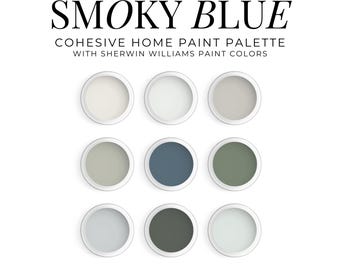 Sherwin Williams Smoky Blue Paint Palette: Whole House Color Scheme (Digital Download)