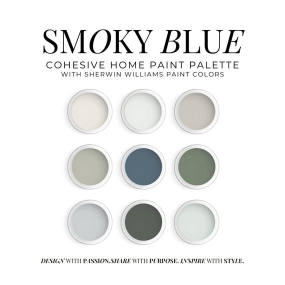Sherwin Williams Smoky Blue Paint Palette: Whole House Color