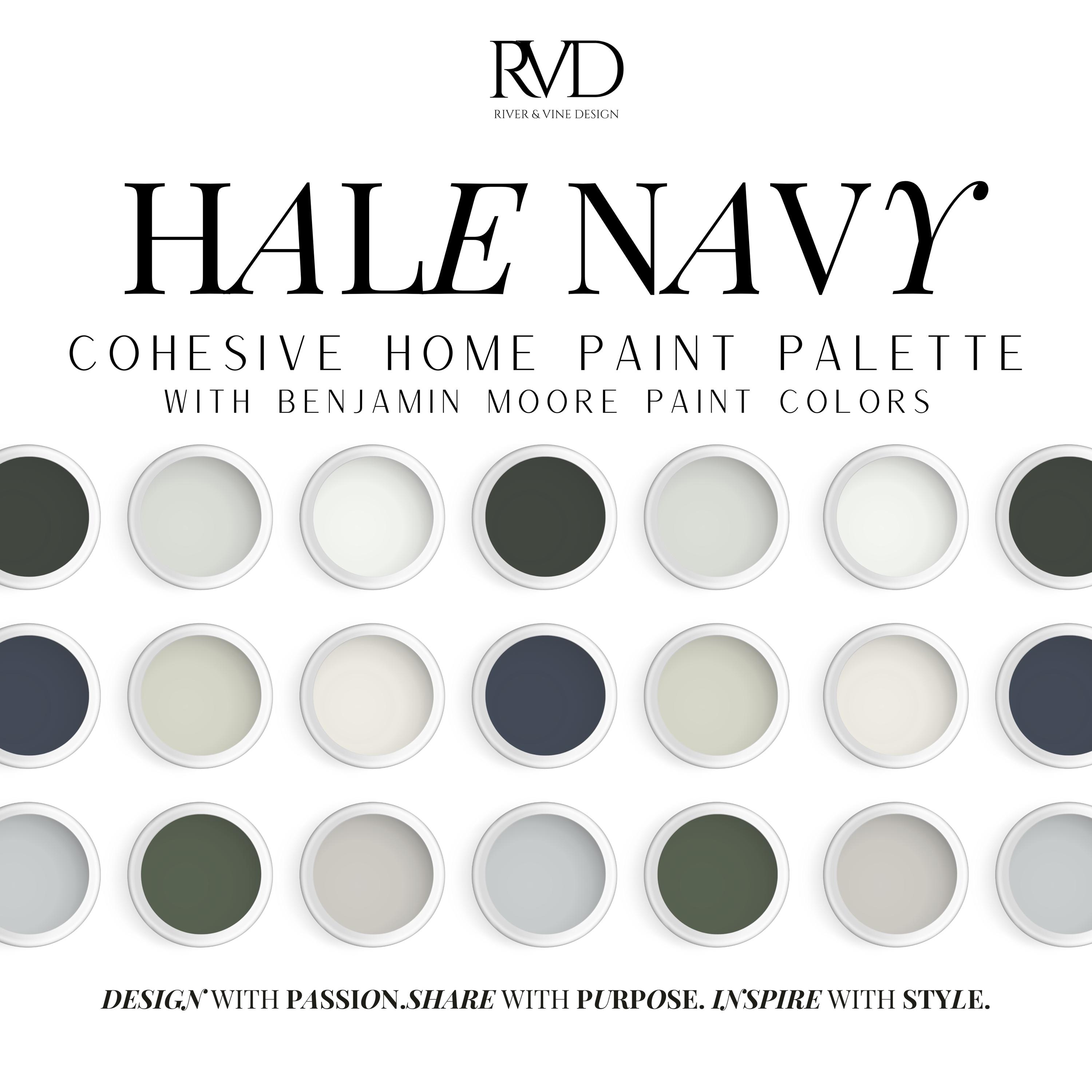 Hale Navy Benjamin Moore Paint Palette: Whole House Color Scheme (Digital Download)